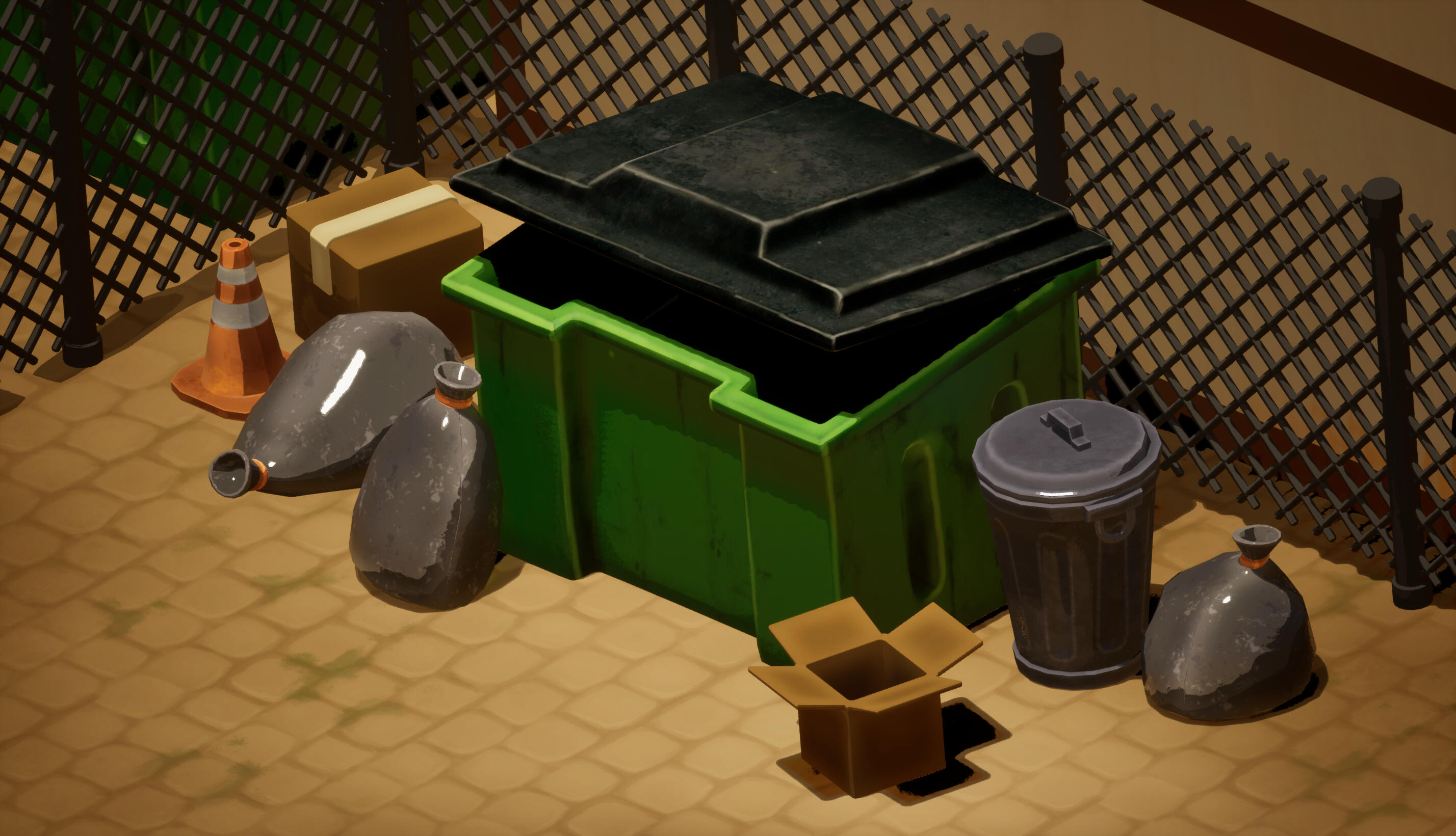 City Props- modelled in maya, textured in Substance Painter, rendered in Unreal