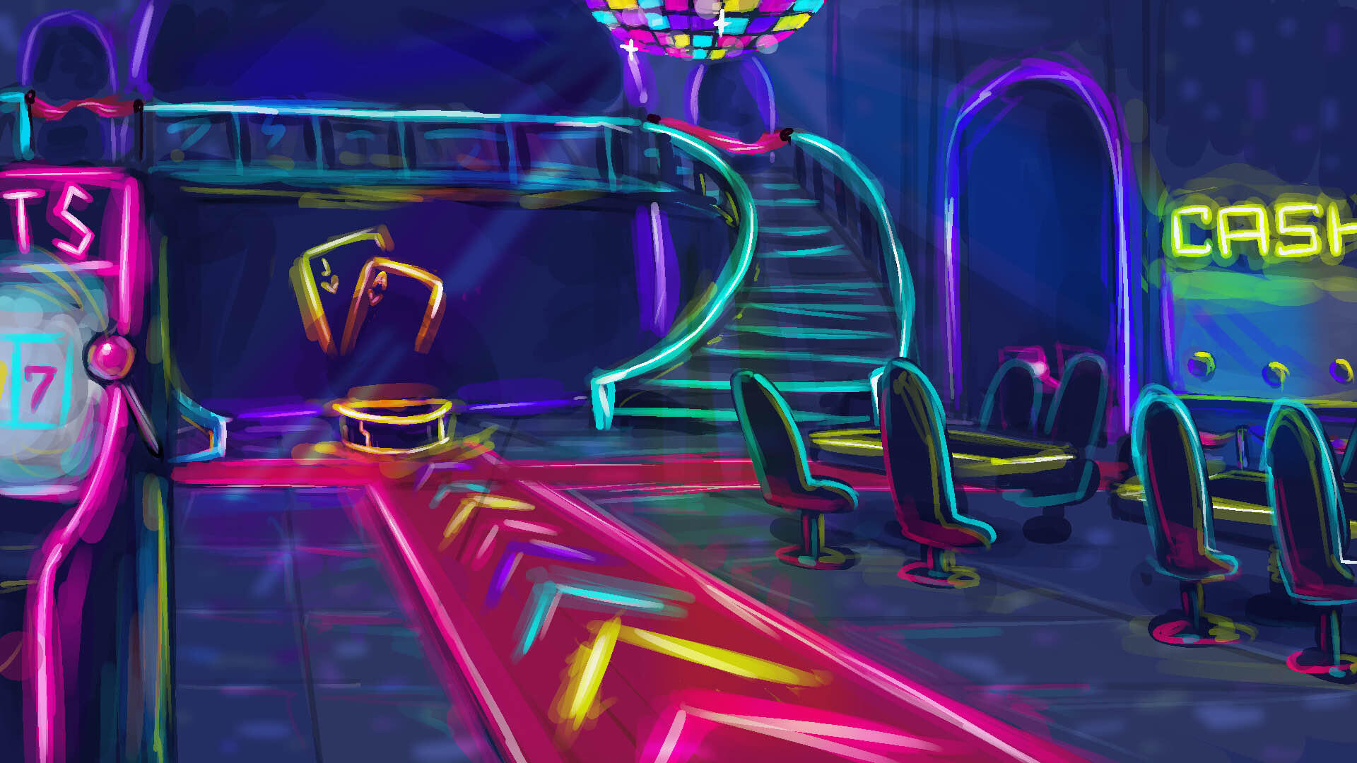 Cyberpunk casino concept art