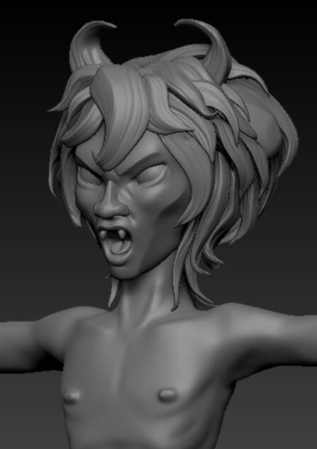 Final hair and facial expression sculpt